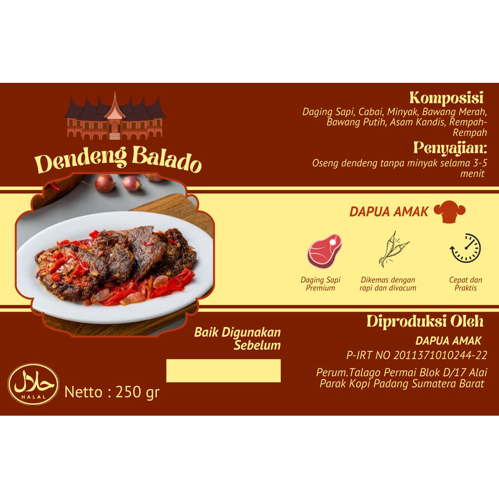 

Dendeng Balado Dapua Amak 250 Gram