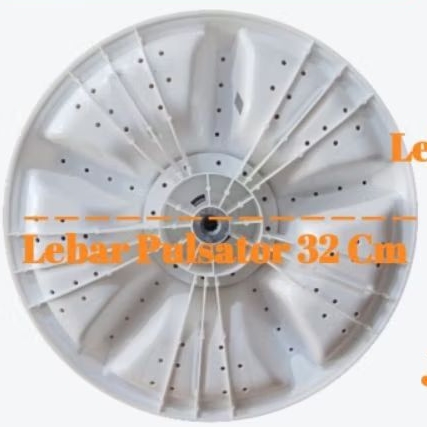 Pulsator Mesin Cuci Polytron 2 Tabung 32cm gigi 10 kapasitas 7kg