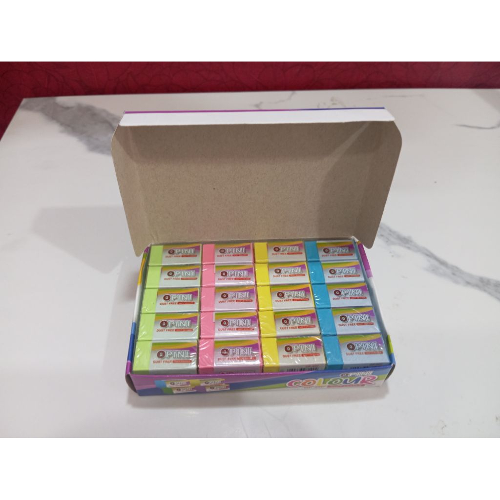 

1 ktk (isi 40) Penghapus/Setip/Erase Pencil Soft Eraser 4 warna merk Opini