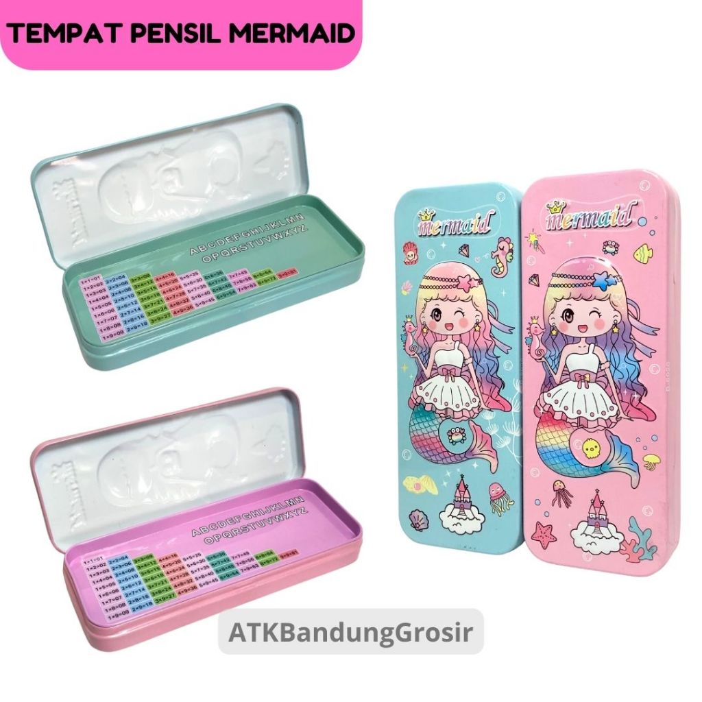 

Tempat Pensil Pencase Karakter Mermaid Lucu / Pencase Tinplate Karakter Mermaid Lucu
