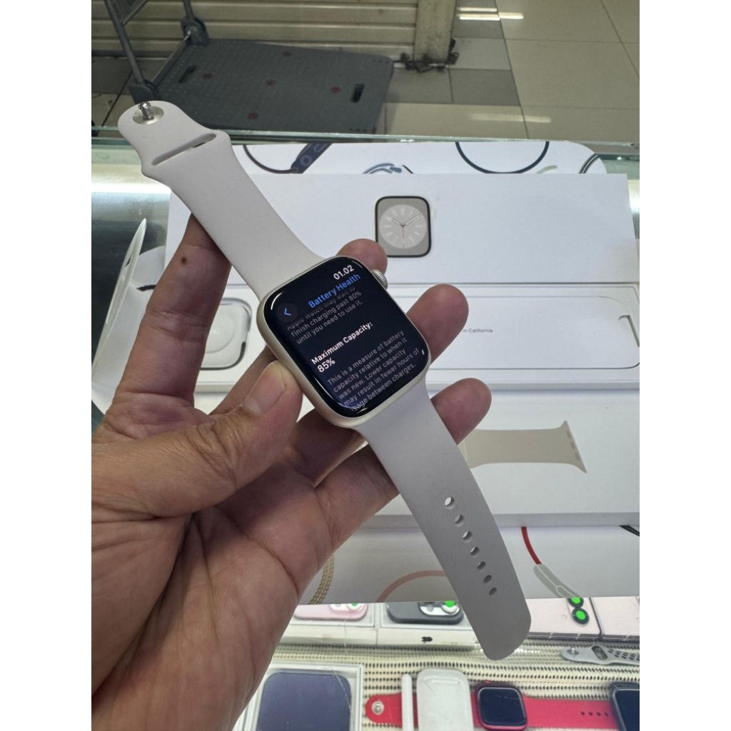 Apple watch series 8 45mm silver fullset original harga termurah