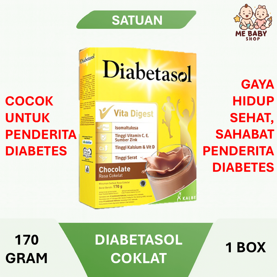 

Diabetasol Susu Coklat 170 GRAM – Nutrisi Seimbang untuk Membantu Menjaga Gula Darah