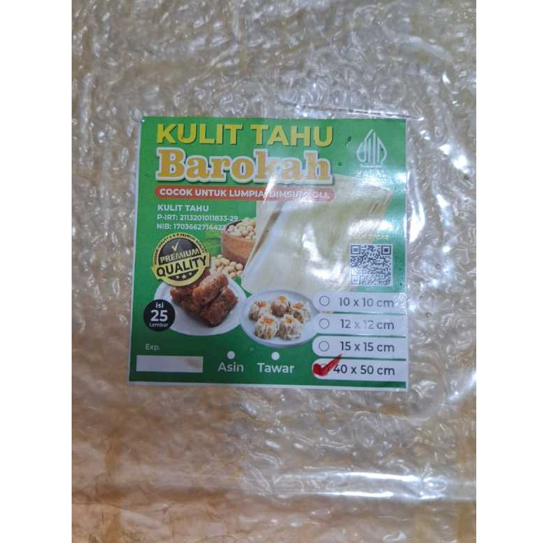 

kulit tahu BAROKAH isi 25 pcs [ 40 x 50 ]