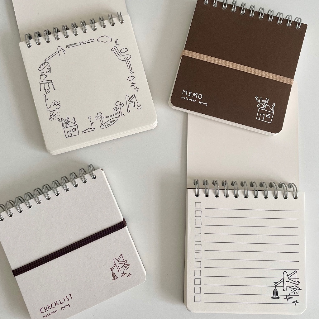 

Frank Square Ring Notepad by September Spring - Notes/Memo/Checklist/Daily Planner
