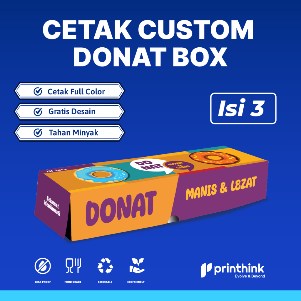 

Box Donat Isi 3 Custom Design Gratis– Uk 27 x 9 x 5cm Bahan Ivory290gr Min Order 1000Pcs