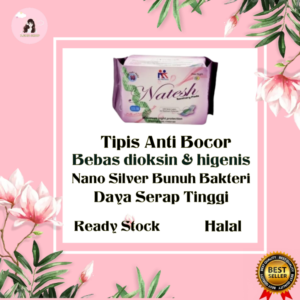 Natesh Pembalut Natesh Day Natesh Night Natesh Pantyliner Natesh Extra Long Original KK indonesia