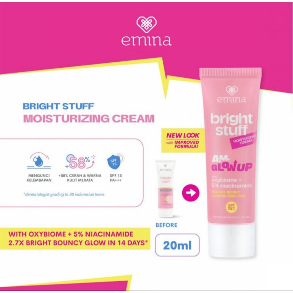 Emina Bright Stuff Krim Moisturizer Pelembap & Pencerah Wajah 20 ml