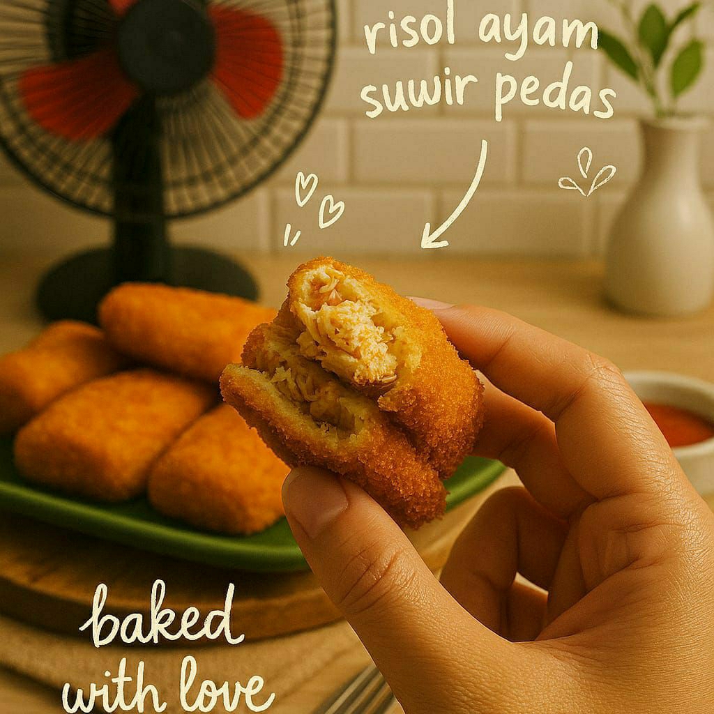 

Risol Ayam Suwir Pedas Isi 4 pcs Goreng