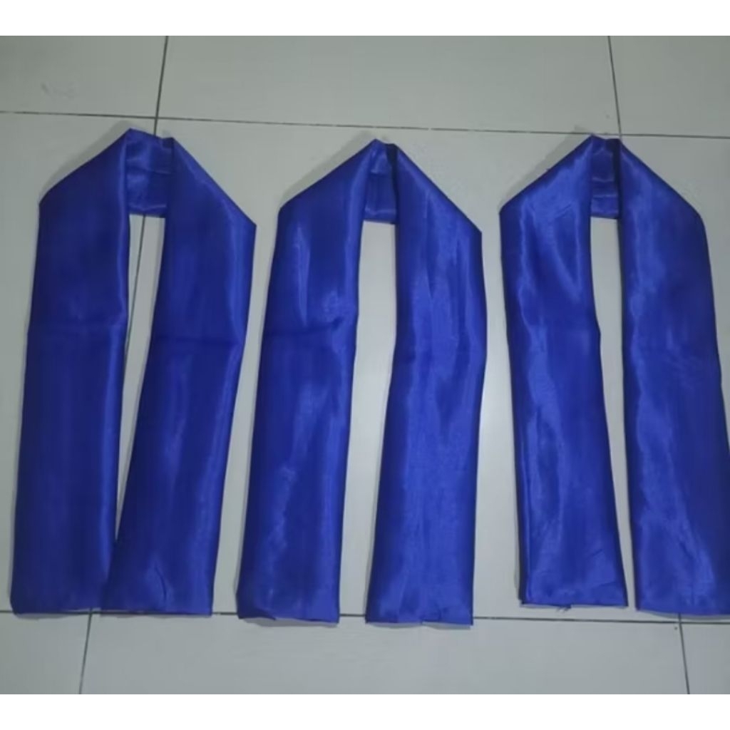 Selendang Syal Cukin Biru Polos Bahan Katun adem Biru Meyala