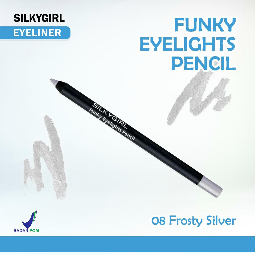 SilkyGirl Funky Eyelights Pencil Frosty Silver Eyeliner Pensil
