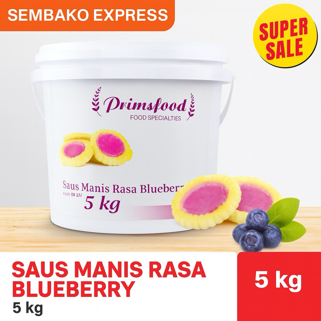

Primsfood Saus Manis Rasa Blueberry 5 Kg – Topping & Filling Serbaguna