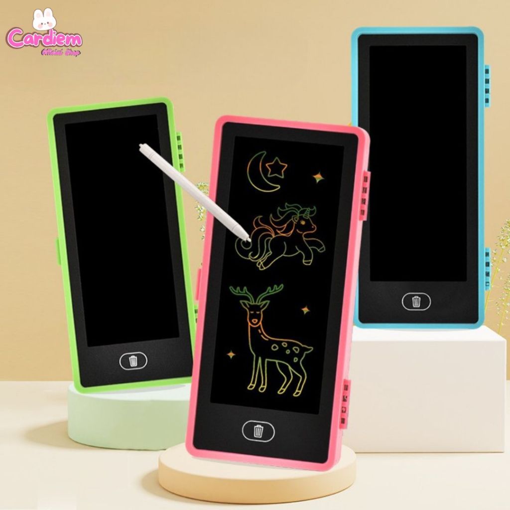 

Mainan Tablet gambar Kotak Pensil Lcd Writing Drawing Box Case Pencil Papan Coret 2in1