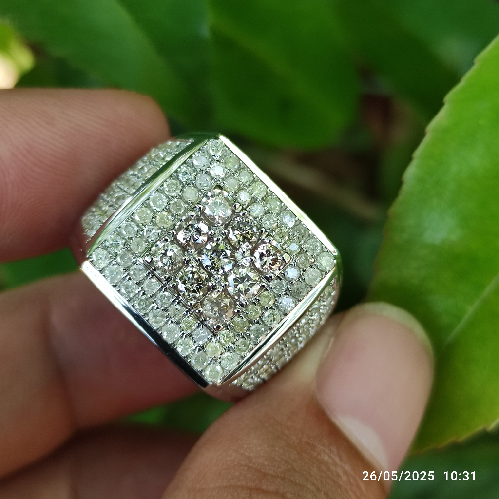 cincin pria perak berlian asli eropa mewah