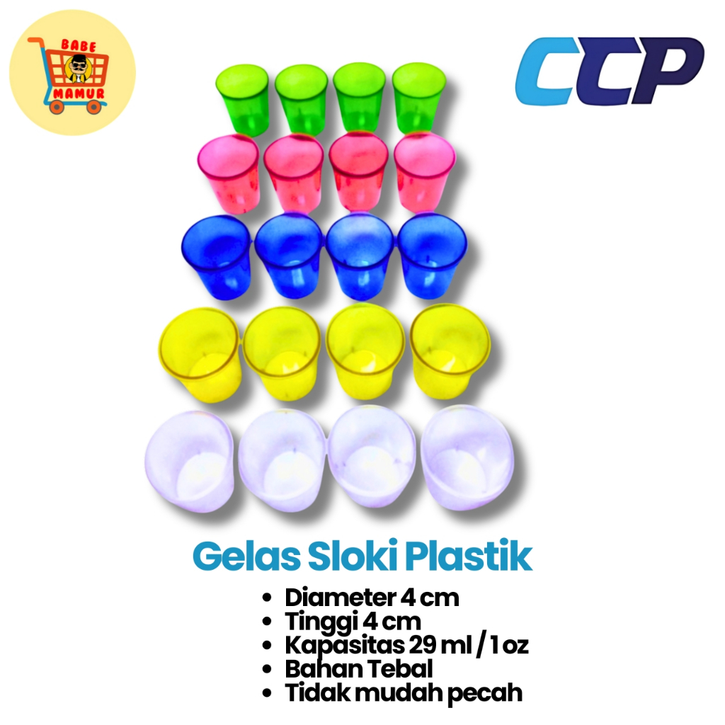 CCP Gelas Sloki Plastik 29ml | Gelas Takar Mini Plastik | Gelas Perjamuan | Gelas Tester Dessert / G