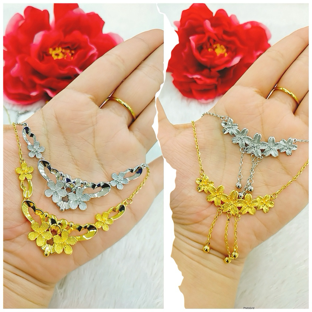 Kalung liontin Mawar Mewah Elegan Titanium Wanita