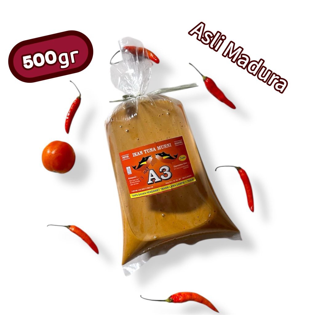 

A3 petis ikan tuna murni Asli madura 500gram cocok untuk berbagai rujak atau sambal dengan kualitas terbaik di madura