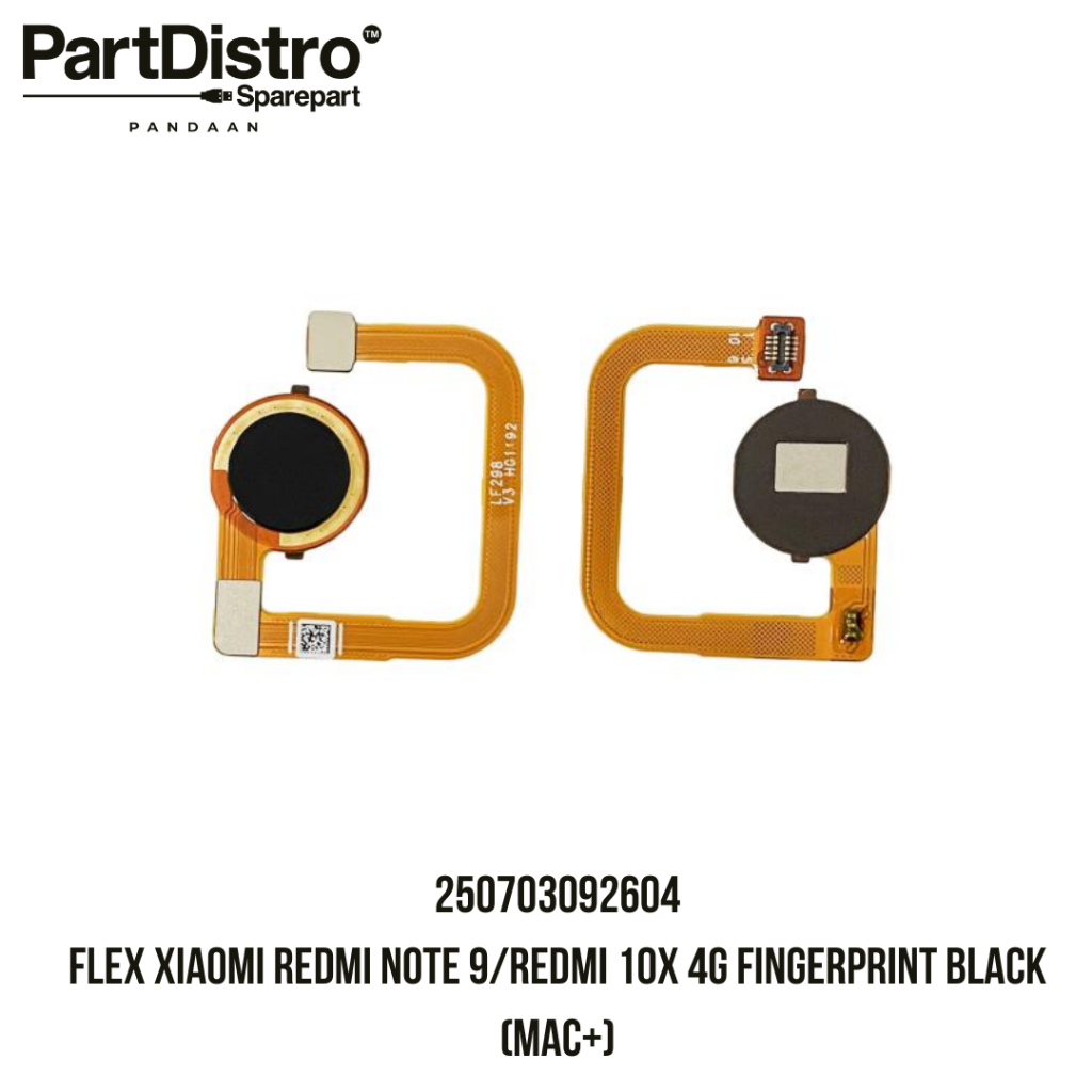 FLEXIBLE XIAOMI REDMI NOTE 9 / Fingerprint XIAOMI REDMI NOTE 9 HITAM MAC+