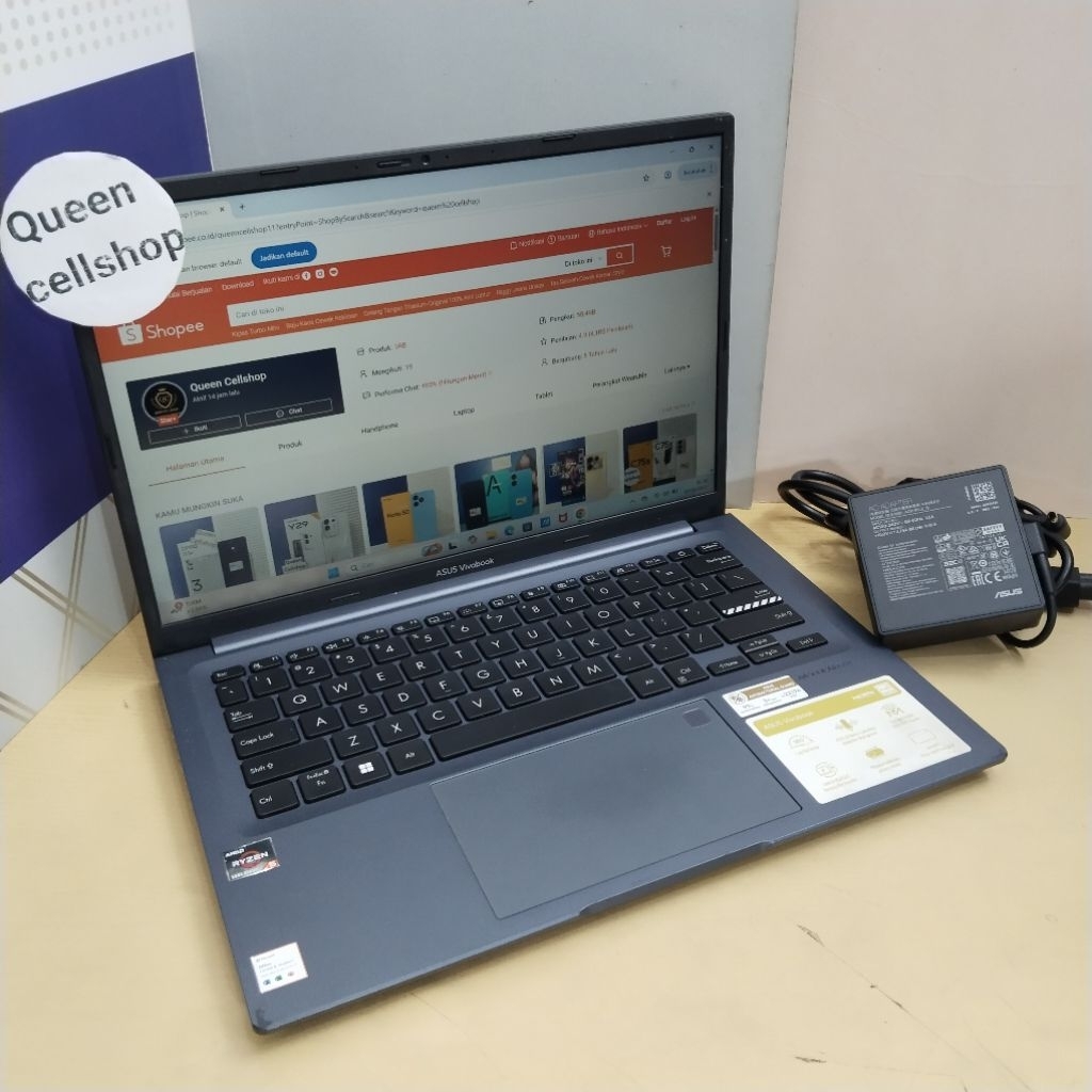 LAPTOP ASUS VIVOBOOK M1403QA AMD RYZEN 5600H 8GB SSD 512GB 14INCH SECOND BERGARANSI
