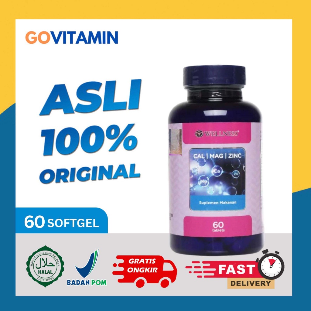 Wellness CalMagZinc (60 Tablet) - Vitamin Calcium Magnesium Cal Mag Zinc