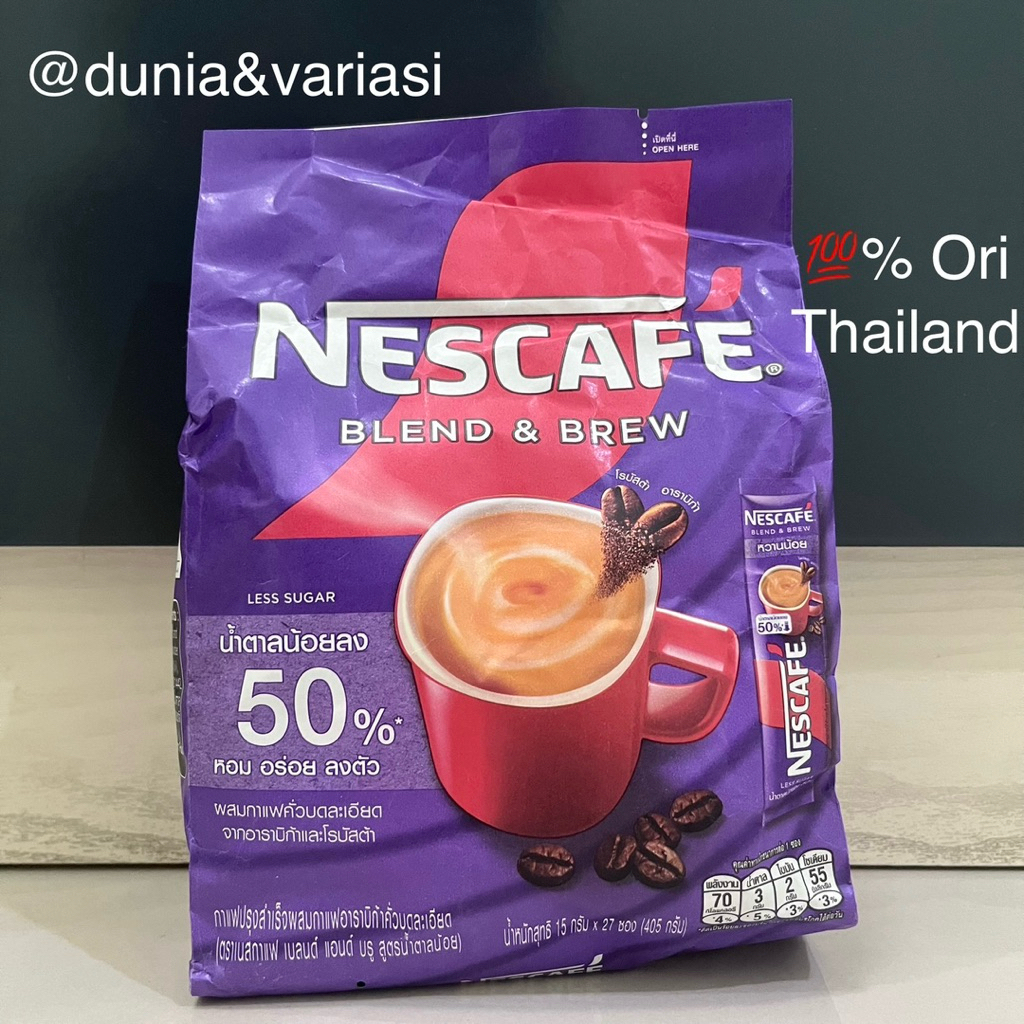

Kopi Instan Nescafe Blend & Brew Less Sugar 50% Thailand (tlg baca dekskripsi dulu sblm bertanya)