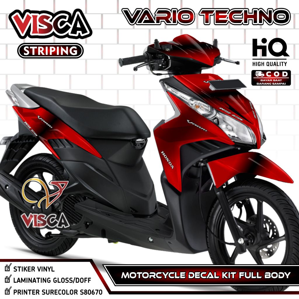 Decal Vario 110 Techno Full Body - Stiker Vario Techno 110 Fullbody - Dekal Vario Techno - Striping 