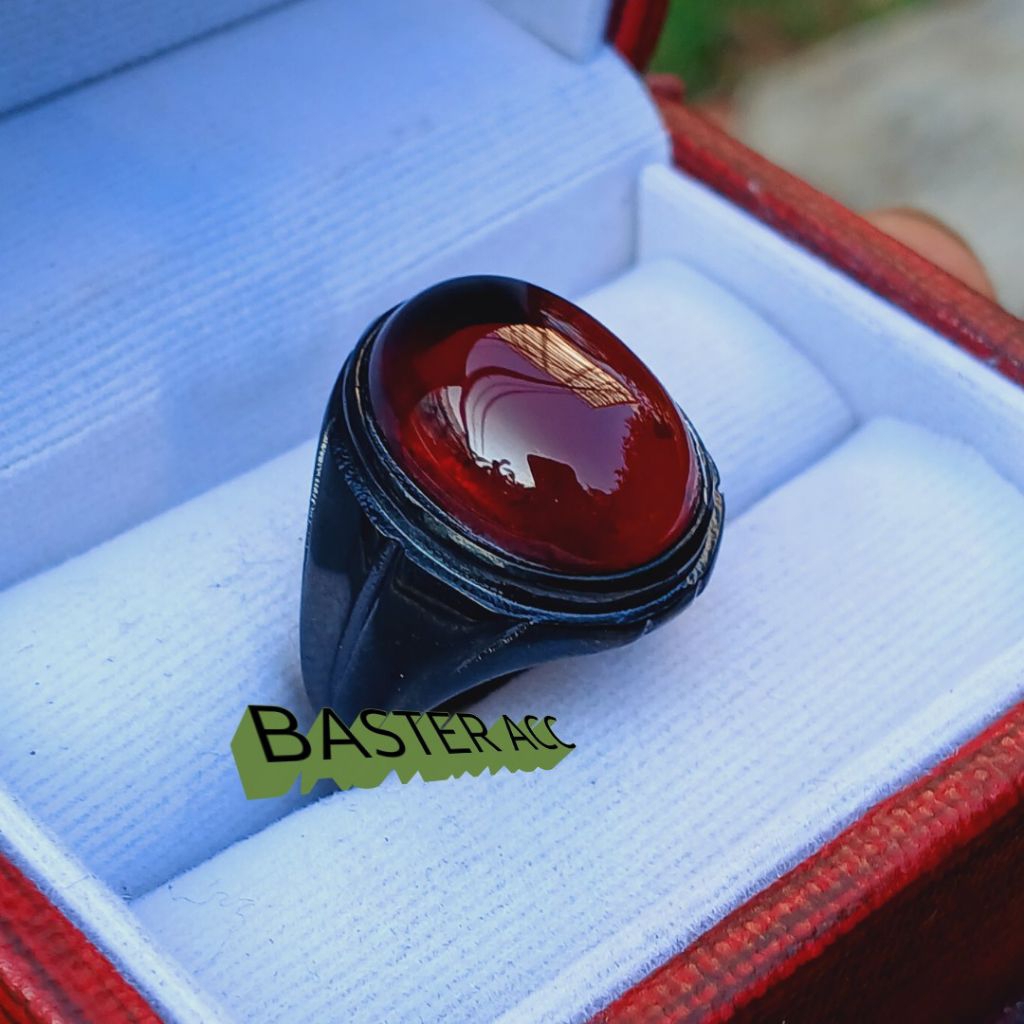 CINCIN BATU KECUBUNG YAMAN API SUPER RING HITAM TITANIUM