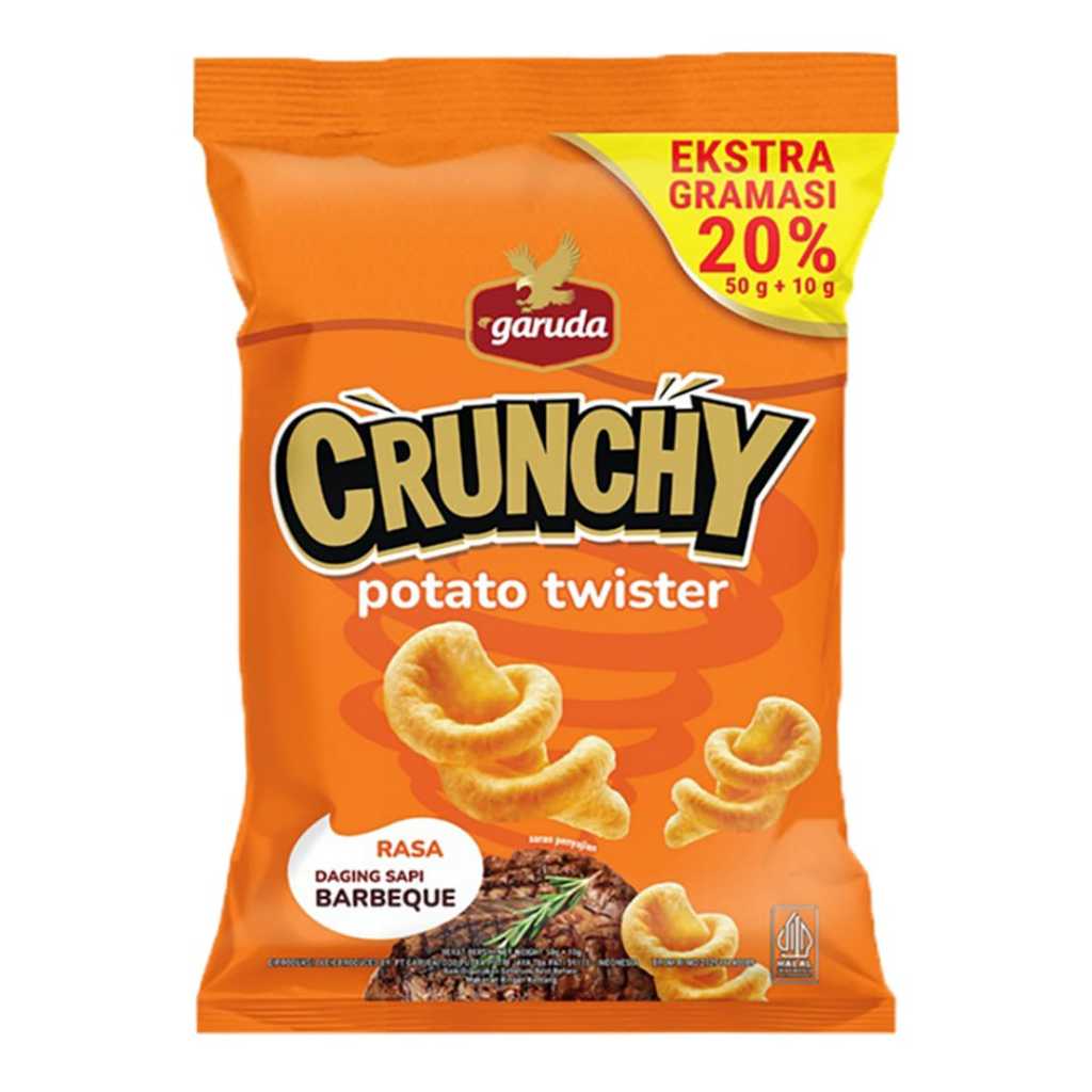 

[WAJIB BELANJA 25.000] Garuda Crunchy Keripik Kentang Twister Rasa Barbekiu 60 gr