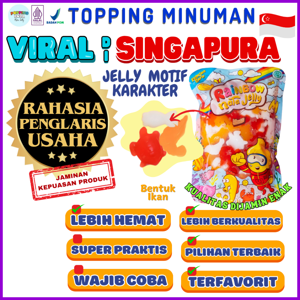 

JellyMotifKarakterToppingMinumanKombinasi MAMIO Bubuk Minuman Powder Drink - Jelly Motif Karakter 500 Gram | Cocok Untuk Semua Jenis Minuman