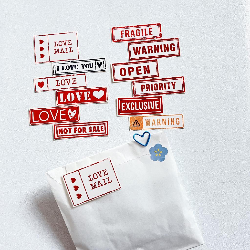 

[ , ] 15pcs Stiker Stempel Merah untuk Box, Paperbag, Kado