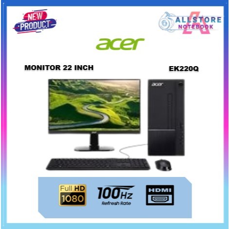 ACER MONITOR 22 INCH EK220Q VA FHD 1080P 1MS 100HZ (BUNDLE PC DESKTOP)