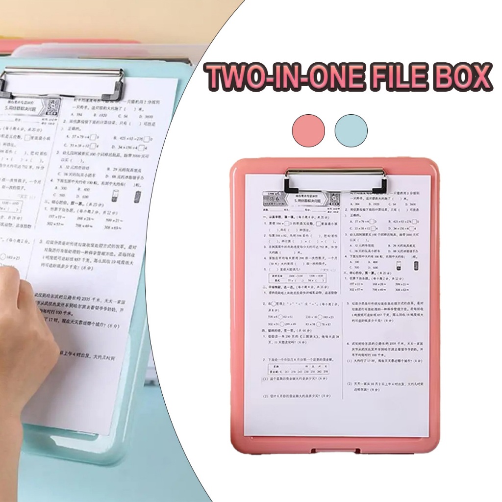 

【1PC】 clipboard a4 Tepi anyaman yang diperkuat, pegangan empuk BOS Clipboard Arsip Dokumen 2 in 1