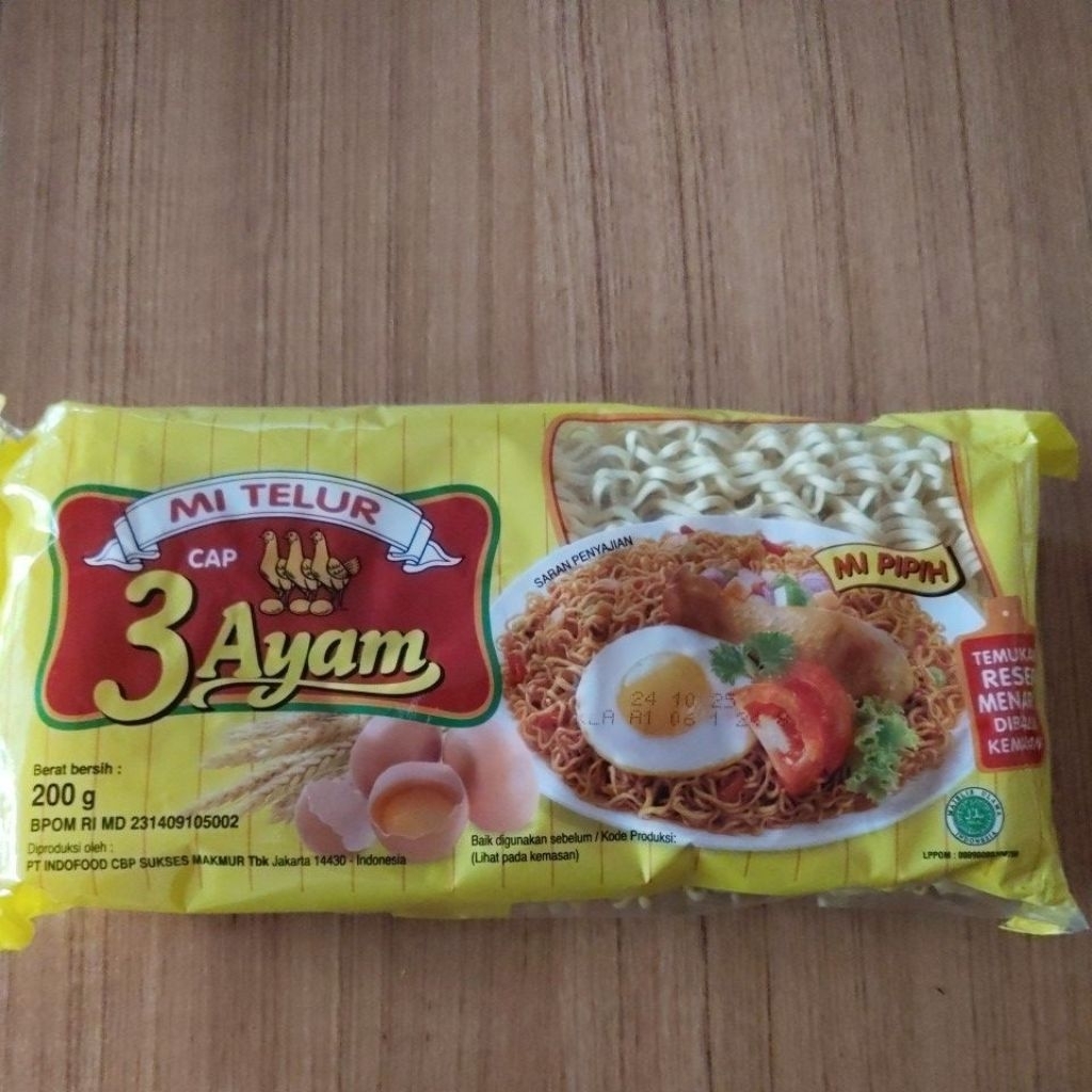 

Mie telur cap 3ayam 200gr