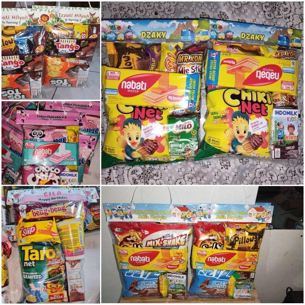 Custom Design Bag Ulang Tahun / Custom Plastik Bingkisan Snack Ulang Tahun
