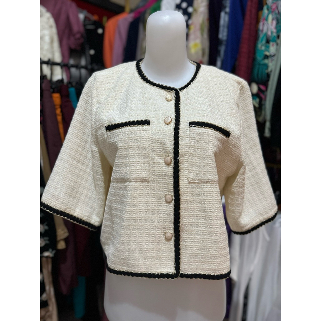 Preloved Executive Cardigan Crop Top Wanita Korean Style