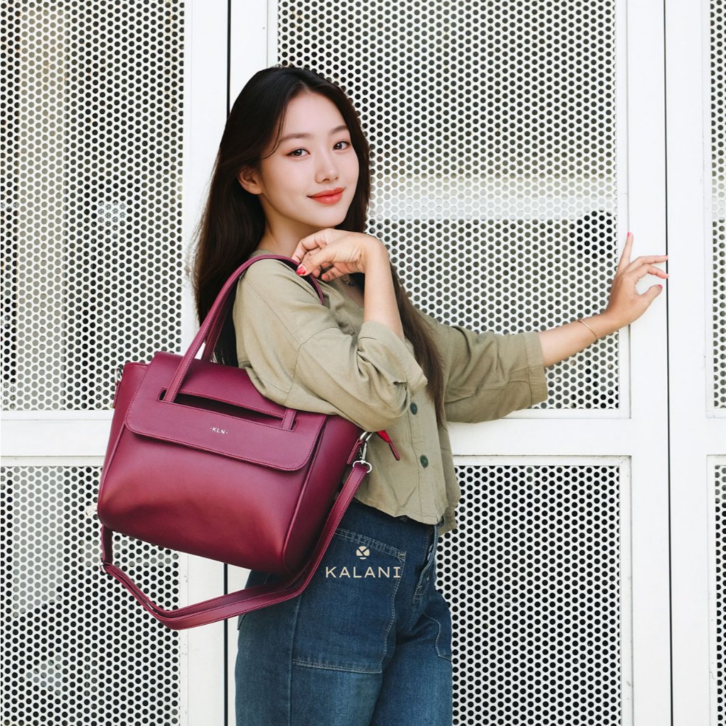 [KLN] Kalani Bags Lexie Tas Bahu Tote Warna Maroon kalani tas selempang Maroon