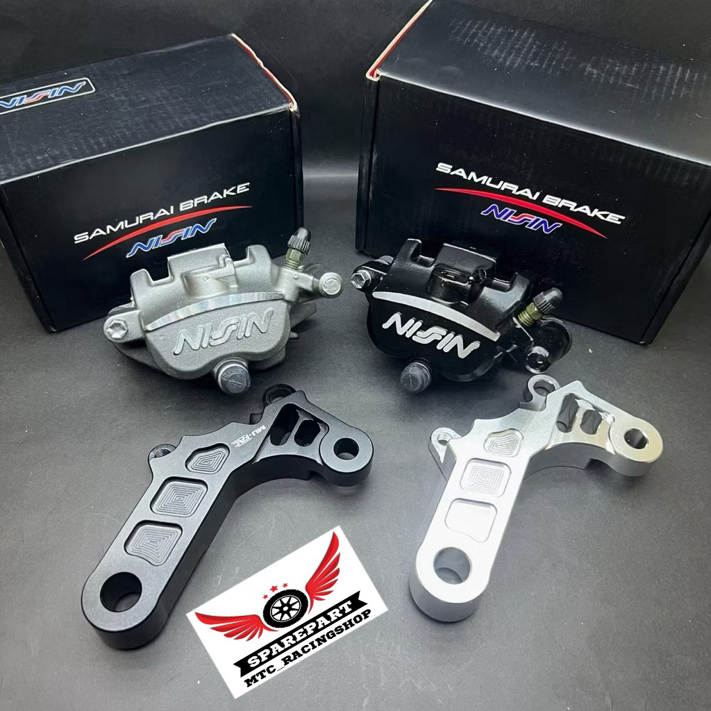 Kaliper Nissin Samurai 2P Belakang Plus Breket CNC Mufac Ninja R SS Disc Piringan 220mm