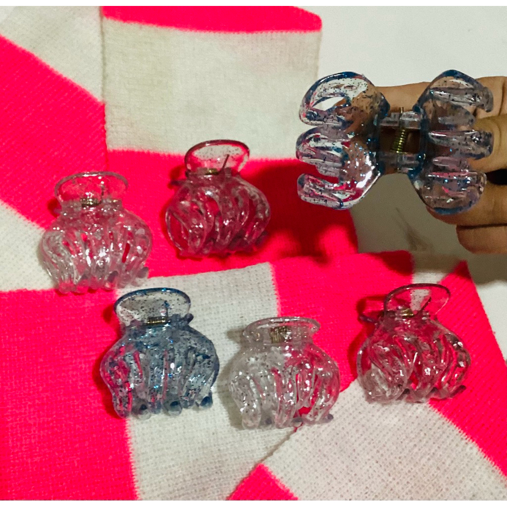 jepitan rambut,jedai gliter transparan cakar5