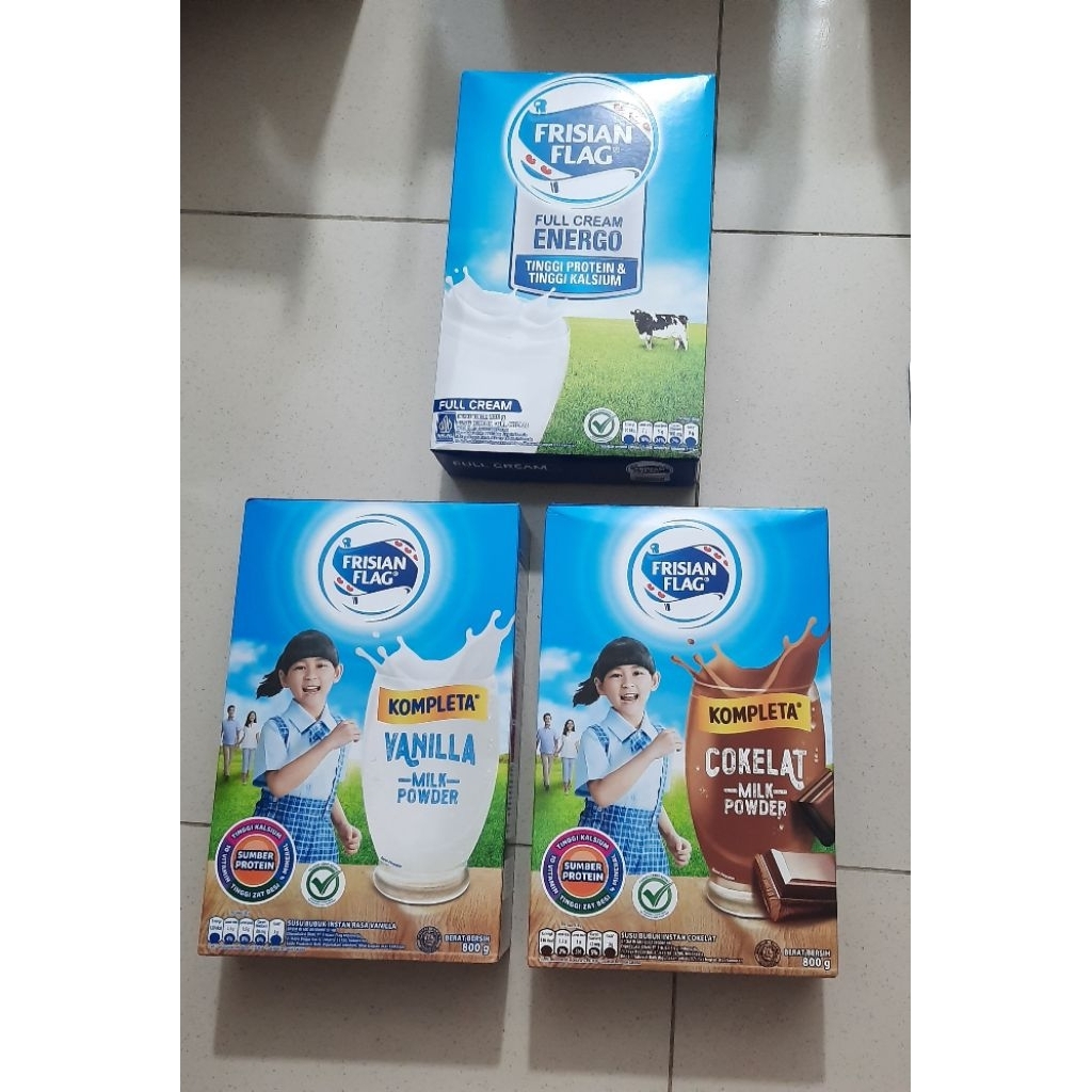 

EXP JUNI2027 Frisian Flag Energo Kompleta Full Cream Vanila Coklat 800gram Susu Bubuk