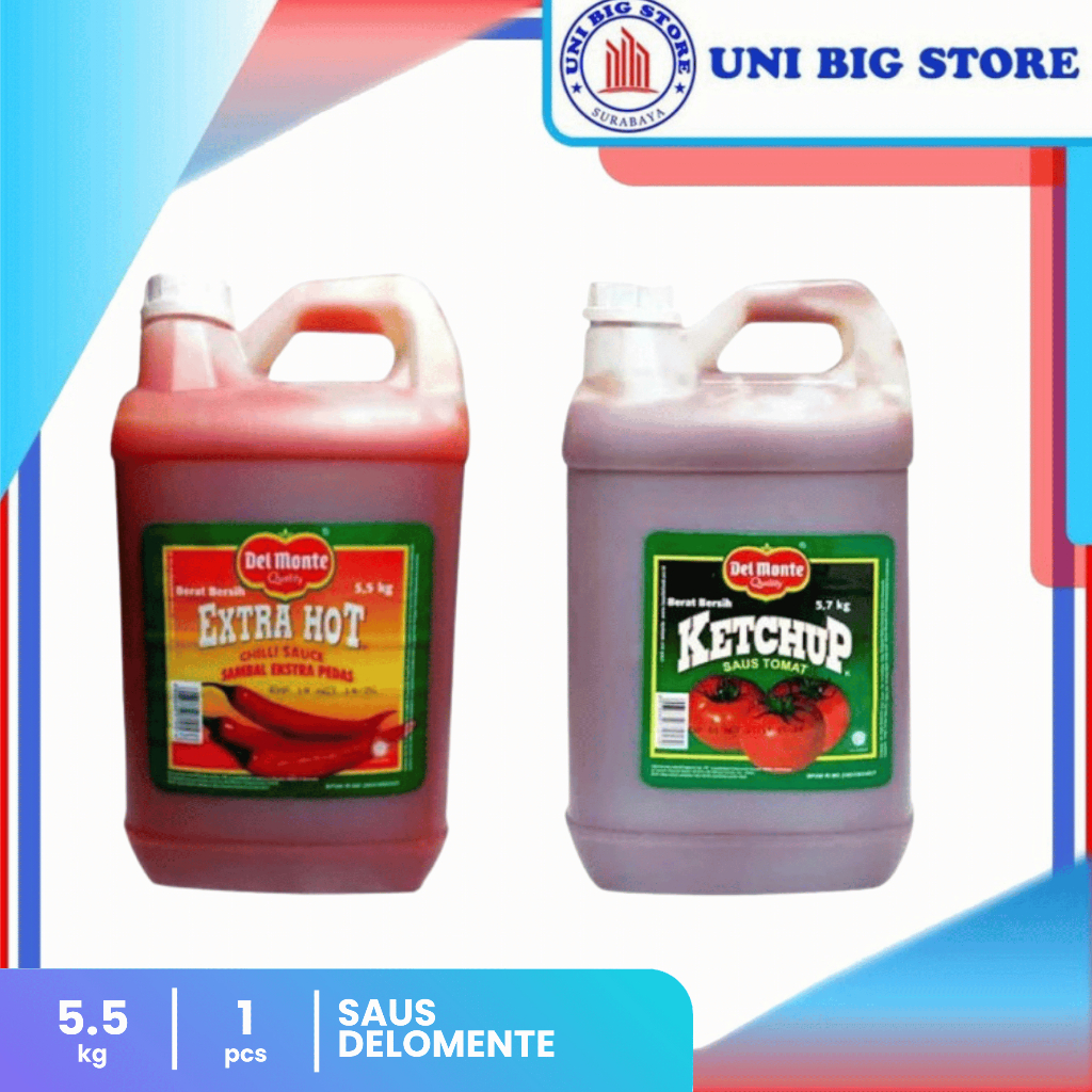 

DELMONTE Saos Tomat Ketchup Tomato | Extra Hot Sauce Galon 5.7 Jerigen 5 Kg