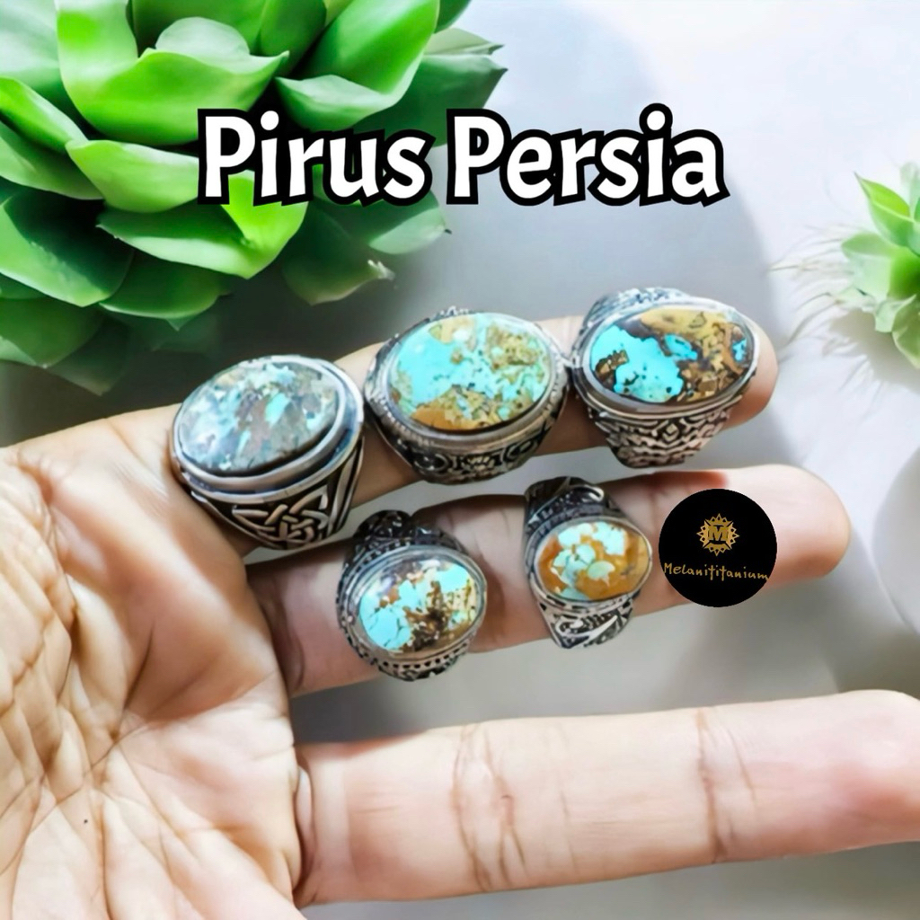 Cincin Batu Natuap Pirus Persia Ukuran Kantoran Dijamin Pirus Asli 100%