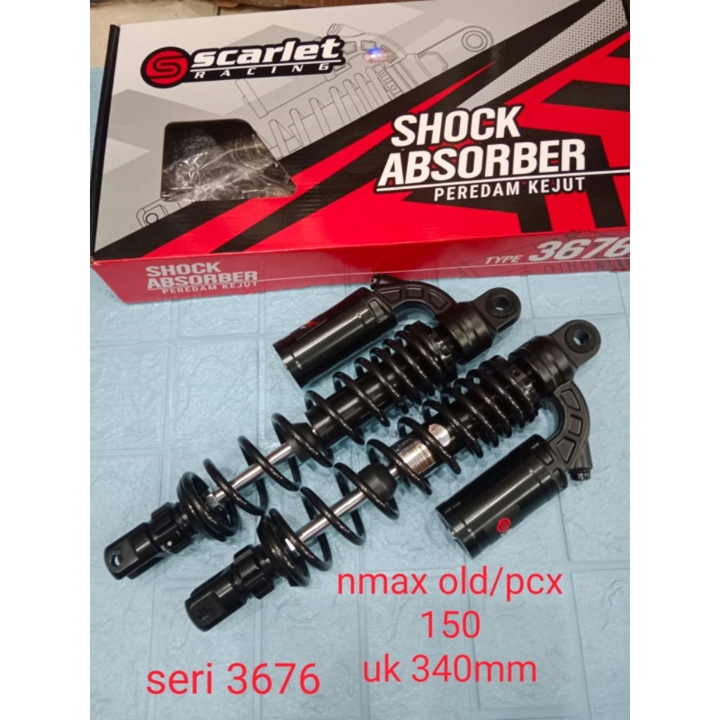 SHOCKBEAKER SHOCK BELAKANG AEROX, NMAX OLD, NEW, PCX 150 SCARLET TABUNG ATAS UKURAN 280,320,340MM