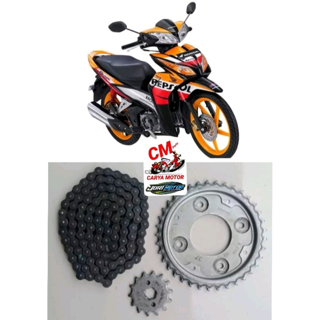 Gear gir set rantai Honda blade new 125 pnp karisma/ absolute/ blade old/ kirana/ supar x 125/ hlemi