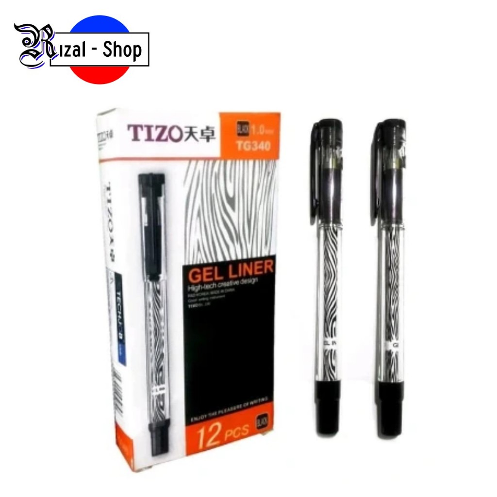 

Pulpen Gel Tizo Gel Liner TG340 Black 1.0 mm Pena Gel Hitam Tinta Tebal Anti Luntur (12 pcs)