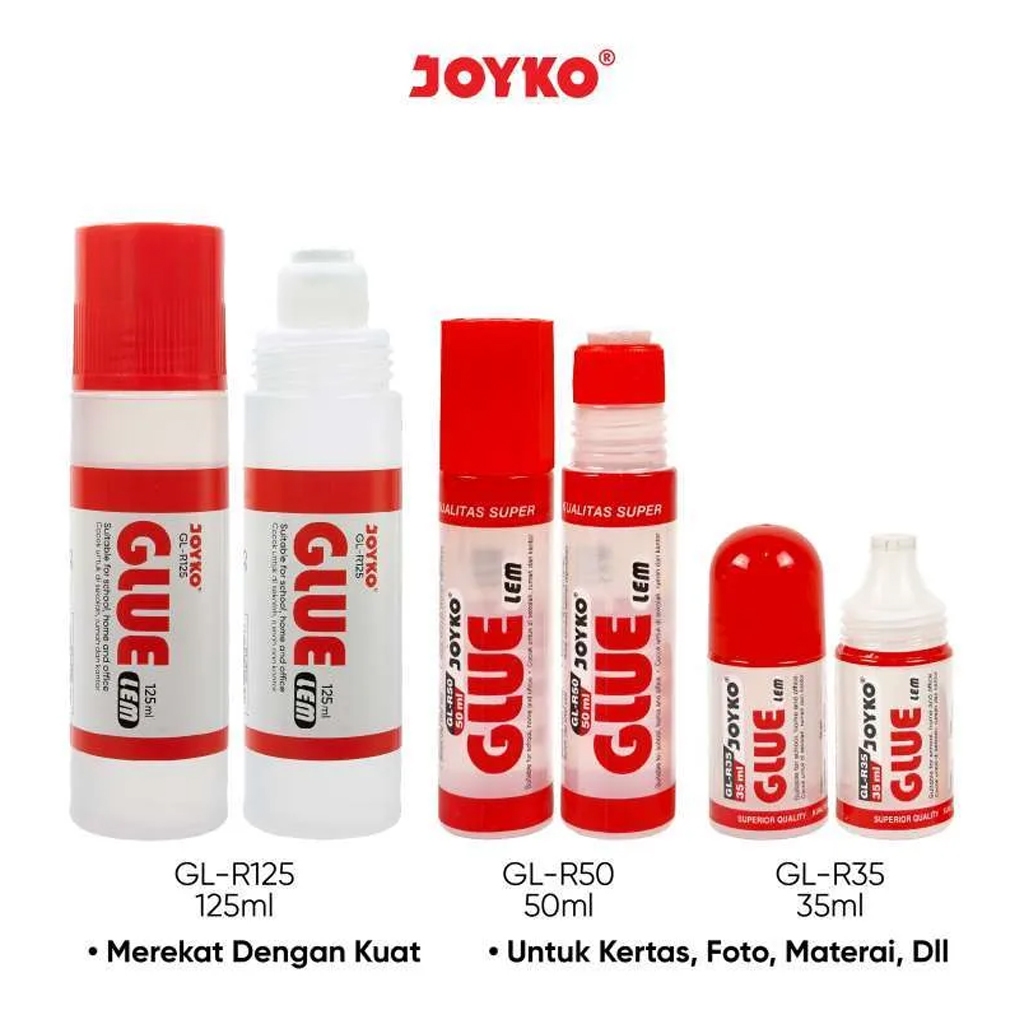 

Liquid Glue Lem Kertas Cair Joyko GL-R35 | GL-R50 (1PCS)