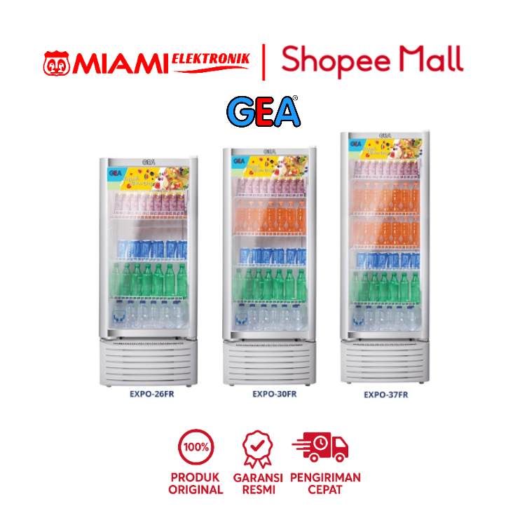 GEA EXPO-37FR / EXPO37FR / EXPO37 Showcase Display Cooler 271 Liter 220 Watt 5 Rak