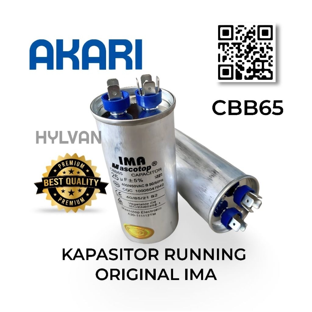 KAPASITOR KOMPRESOR | RUNNING KAPASITOR AC 1/2 -1 PK AC AKARI IMA ORIGINAL
