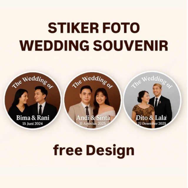 

345pcs Stiker Foto Souvenir Pernikahan Custom Murah Bagus