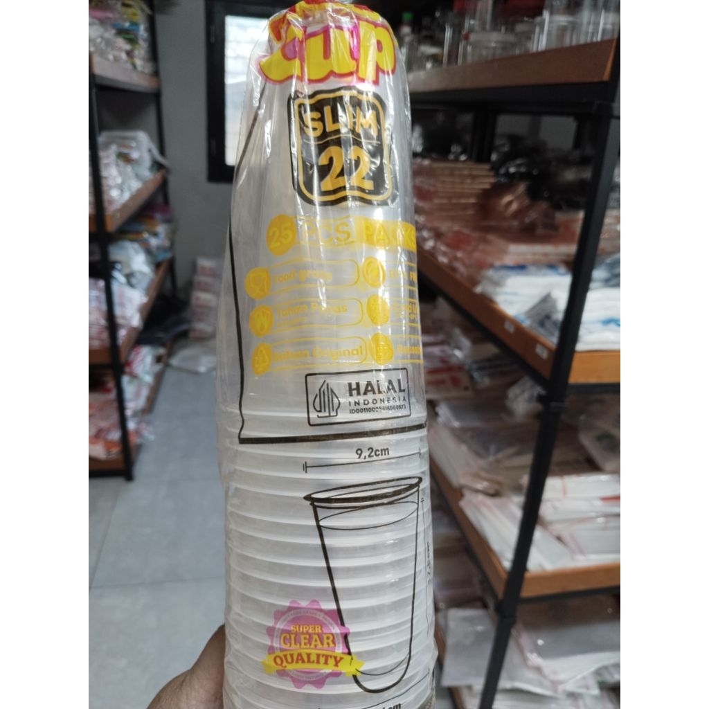 cup gelas hok ukuran 22 oz slim