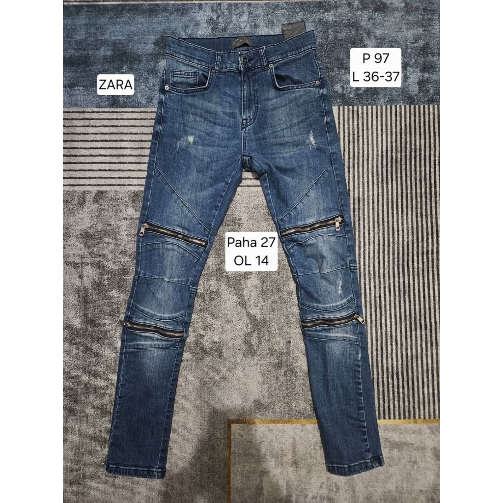 Zara man biker zipper jeans