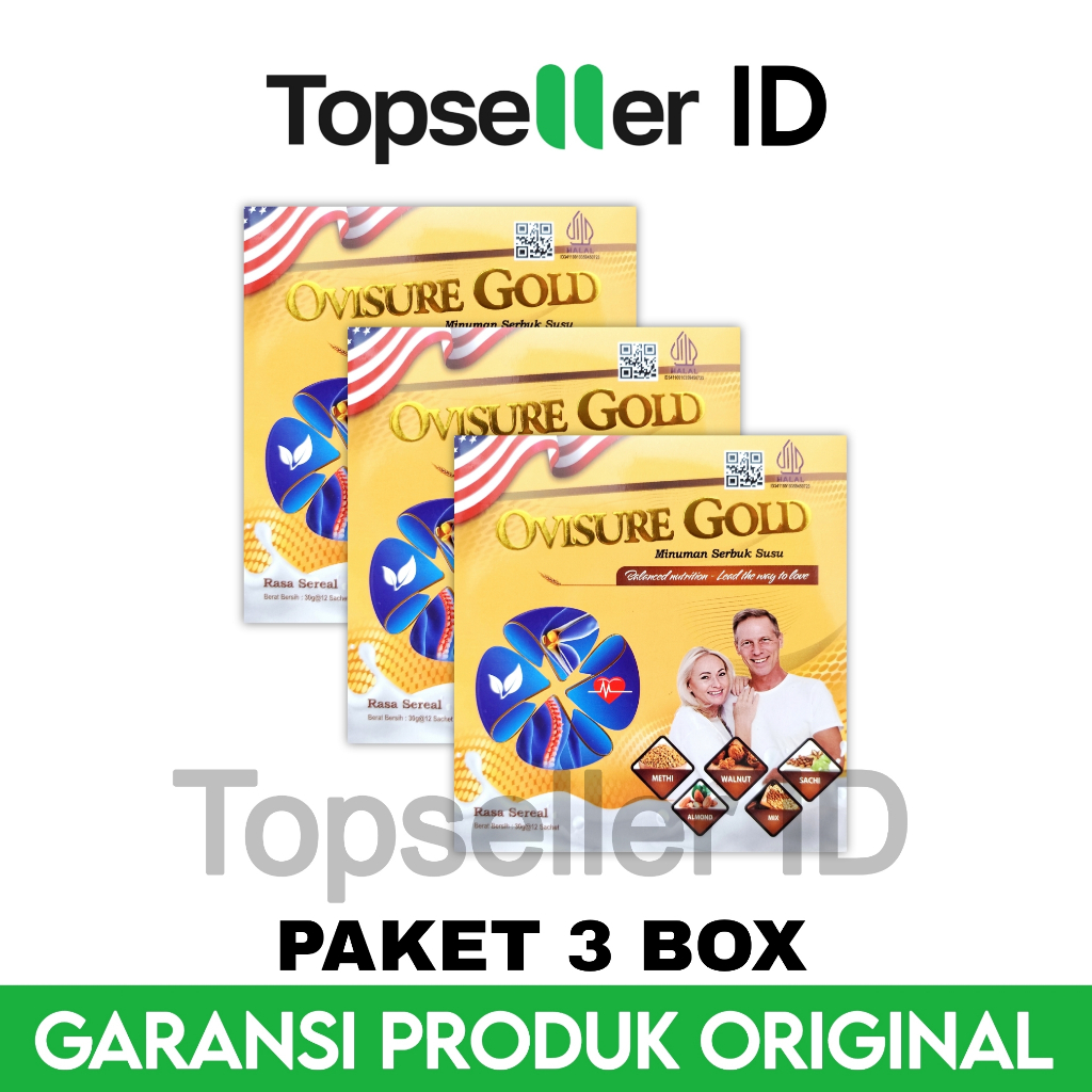 

3 Box Ovisure Gold Susu Obat Vitamin Tulang Dan Sendi Syaraf Kejepit Keram Original Asli